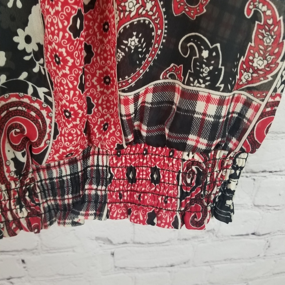 Sere Nade plaid & paisley sleeveless blouse XL - Picture 4 of 4